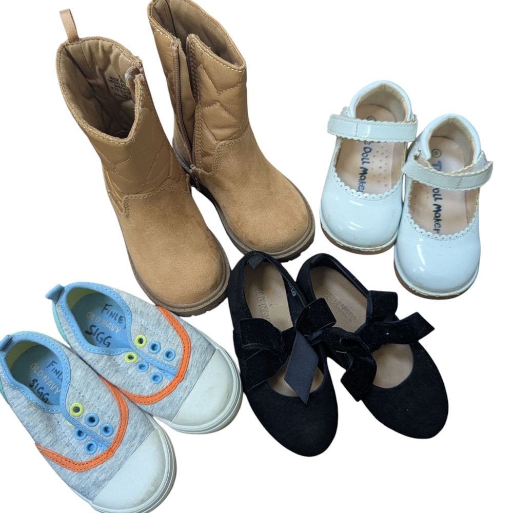Kids' Shoe Collection - Tan, White, Black, Gray